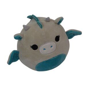 Squishmallows Coley the Dragon Plush Beige Teal Stuffed Animal Kellytoy 5 inch